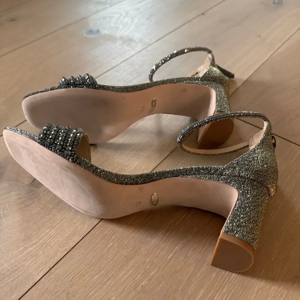 Badgley Mischka Brand Kameryn Open-Toe Block Heel 8 1/2